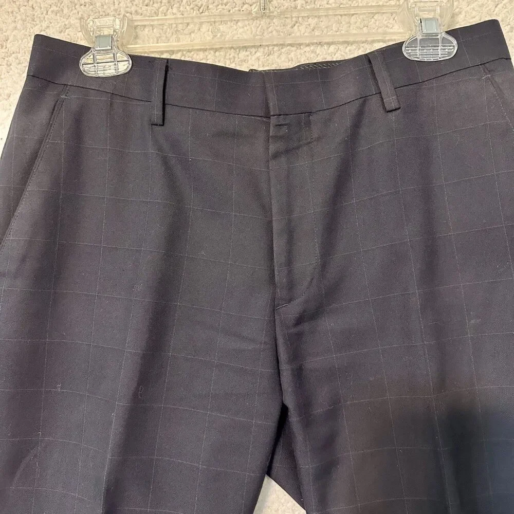 Banana Republic Pants Mens‎ 30X30 Navy Tailored Fit Flat Front Square Pattern